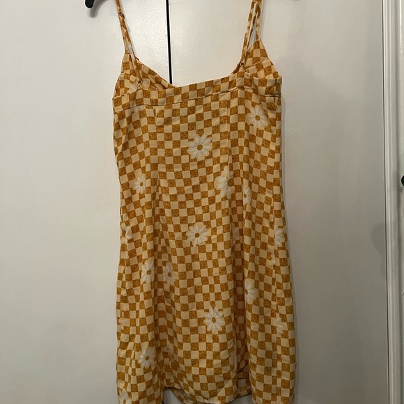 NWT Urban Outfitters Lumi Daisy Check Print Flowers Hippie Mini Dress Size S - Picture 4 of 9